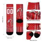 Utah Utes Socks Custom Star Stripes Red White Best Selling