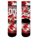 Utah Utes Socks Custom Woodland Camo Red Best Selling