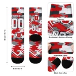 Utah Utes Socks Custom Woodland Camo Red Best Selling