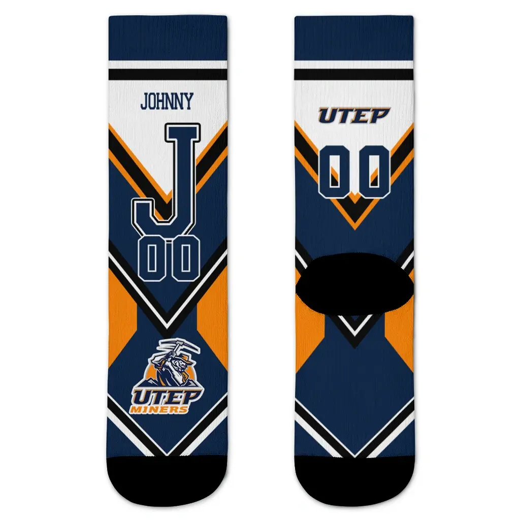 Utep Miners Socks Personalized Arrow Blocks Blue Best Selling Utep Miners Socks Personalized Arrow Blocks Blue Best Selling