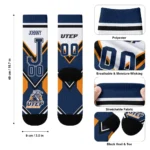 Utep Miners Socks Personalized Arrow Blocks Blue Best Selling
