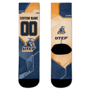 Utep Miners Socks Personalized Geometric Tech Blue Best Selling