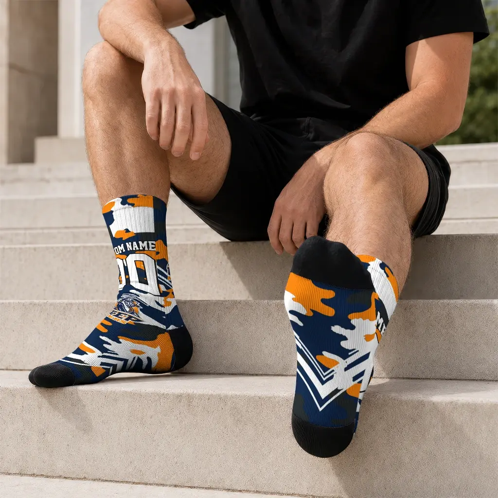 Utep Miners Socks Personalized Woodland Camo Blue Latest Model Utep Miners Socks Personalized Woodland Camo Blue Latest Model