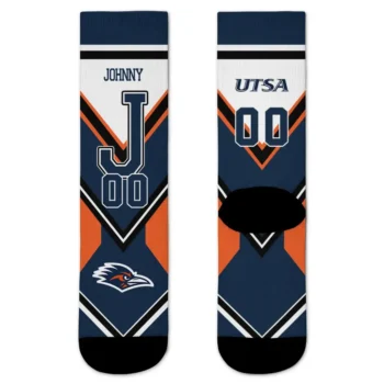 Utsa Roadrunners Socks Customized Arrow Blocks Orange Best Selling