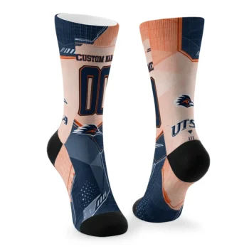Utsa Roadrunners Socks Customized Geometric Tech Orange Fashion Forward