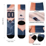 Utsa Roadrunners Socks Customized Geometric Tech Orange Best Selling