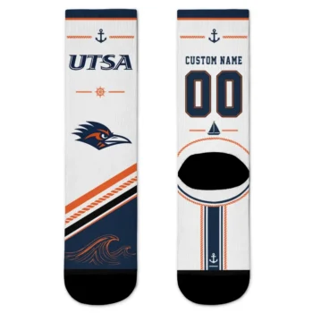 Utsa Roadrunners Socks Customized Nautical Icons Orange White Best Selling