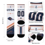 Utsa Roadrunners Socks Customized Nautical Icons Orange White Best Selling