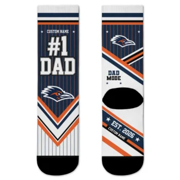 Utsa Roadrunners Socks Customized Pinstripe Chevron Orange White Best Selling