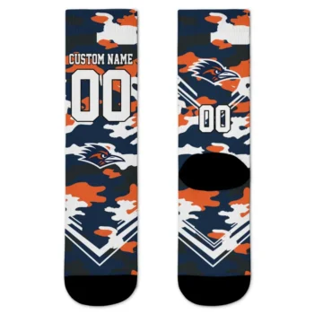 Utsa Roadrunners Socks Customized Woodland Camo Orange Best Selling