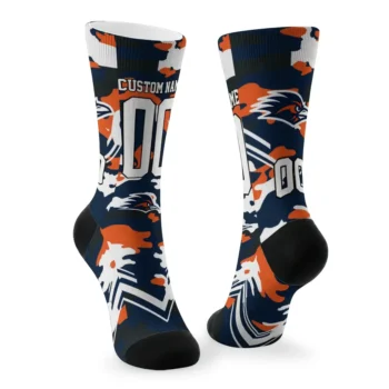Utsa Roadrunners Socks Customized Woodland Camo Orange Fashion Forward