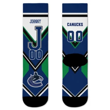 Vancouver Canucks Socks Custom Arrow Blocks Blue Best Selling