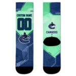 Vancouver Canucks Socks Customized Geometric Tech Blue Best Selling