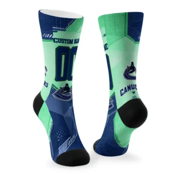 Vancouver Canucks Socks Customized Geometric Tech Blue Fashion Forward