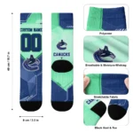 Vancouver Canucks Socks Customized Geometric Tech Blue Best Selling