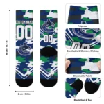 Vancouver Canucks Socks Customized Woodland Camo Blue Best Selling
