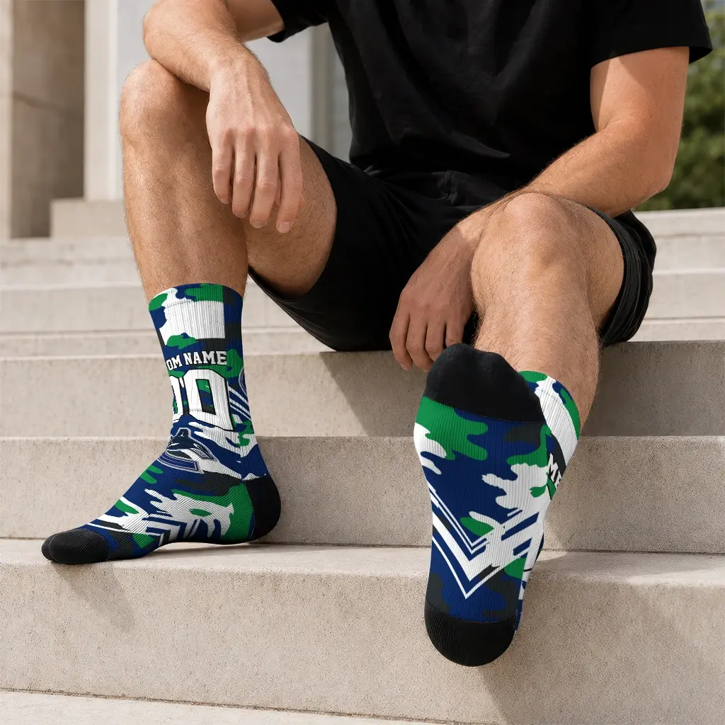 Vancouver Canucks Socks Customized Woodland Camo Blue Latest Model Vancouver Canucks Socks Customized Woodland Camo Blue Latest Model