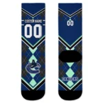 Vancouver Canucks Socks Personalized Argyle Pattern Blue Best Selling