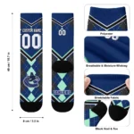 Vancouver Canucks Socks Personalized Argyle Pattern Blue Best Selling