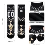 Vanderbilt Commodores Socks Custom Argyle Pattern Black Best Selling