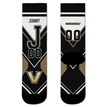 Vanderbilt Commodores Socks Custom Arrow Blocks Black Best Selling