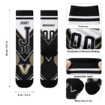 Vanderbilt Commodores Socks Custom Arrow Blocks Black Best Selling