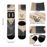 Vanderbilt Commodores Socks Custom Geometric Tech Black Best Selling