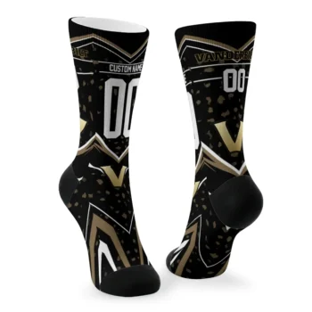 Vanderbilt Commodores Socks Custom Leopard Print Black Fashion Forward