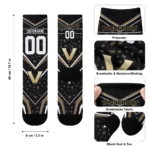 Vanderbilt Commodores Socks Custom Leopard Print Black Best Selling