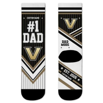Vanderbilt Commodores Socks Custom Pinstripe Chevron Black White Best Selling