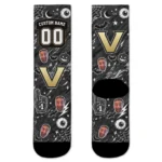 Vanderbilt Commodores Socks Custom Scattered Icons Black Best Selling
