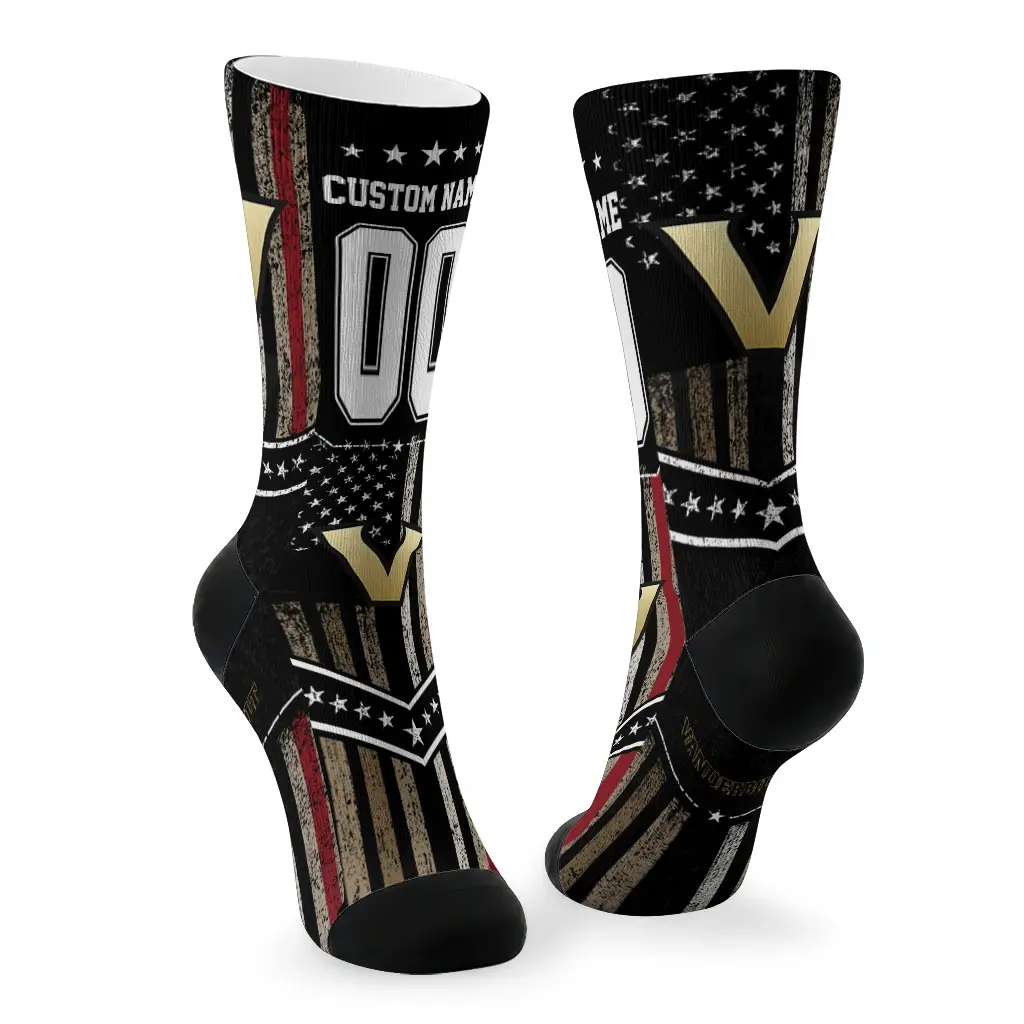 Vanderbilt Commodores Socks Custom Star Stripes Black White Fashion Forward Vanderbilt Commodores Socks Custom Star Stripes Black White Fashion Forward