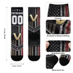 Vanderbilt Commodores Socks Custom Star Stripes Black White Best Selling