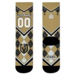 Vegas Golden Knights Socks Custom Argyle Pattern Tan Best Selling