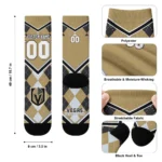 Vegas Golden Knights Socks Custom Argyle Pattern Tan Best Selling