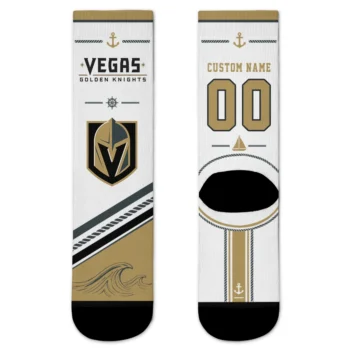 Vegas Golden Knights Socks - Custom Nautical Icons Tan White