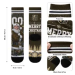 Vegas Golden Knights Socks Custom Snowy Scene Tan White Best Selling
