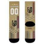 Vegas Golden Knights Socks Custom Star Stripes Tan White Best Selling