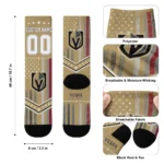 Vegas Golden Knights Socks Custom Star Stripes Tan White Best Selling