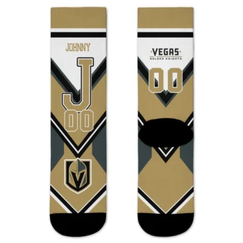 Vegas Golden Knights Socks Customized Arrow Blocks Tan Best Selling