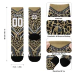 Vegas Golden Knights Socks Customized Leopard Print Tan Black Best Selling