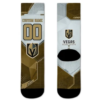 Vegas Golden Knights Socks Personalized Geometric Tech Tan Best Selling