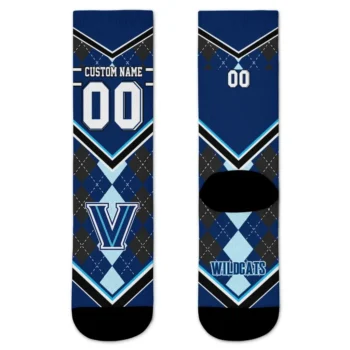 Villanova Wildcats Socks Customized Argyle Pattern Navy Best Selling