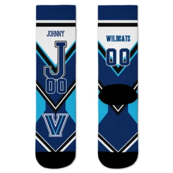 Villanova Wildcats Socks Customized Arrow Blocks Navy Best Selling