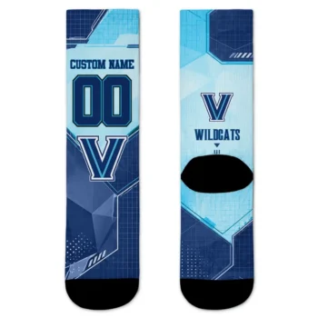 Villanova Wildcats Socks Customized Geometric Tech Navy Best Selling