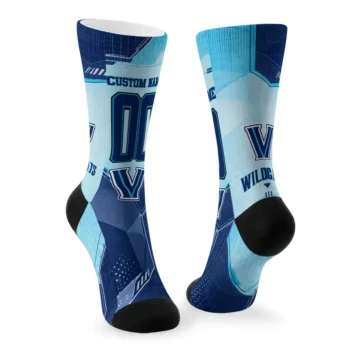 Villanova Wildcats Socks Customized Geometric Tech Navy Fashion Forward