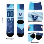 Villanova Wildcats Socks Customized Geometric Tech Navy Best Selling