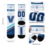 Villanova Wildcats Socks Customized Nautical Icons Navy White Best Selling