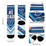 Villanova Wildcats Socks Customized Pinstripe Chevron Navy White Best Selling
