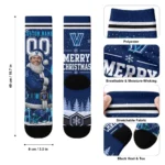 Villanova Wildcats Socks Customized Snowy Scene Navy White Best Selling